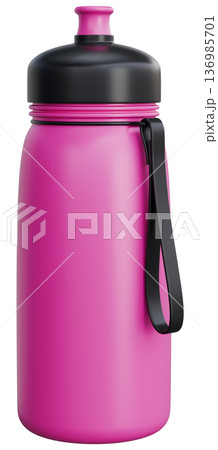 Pink Sport Water Bottle 3D Illustration 136985701