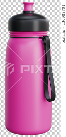 Pink Sport Water Bottle 3D Illustration 136985701