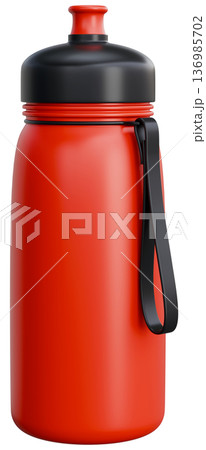 Red Sport Water Bottle 3D Illustration 136985702