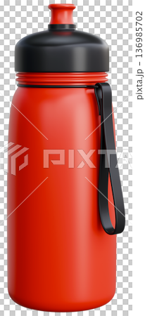 Red Sport Water Bottle 3D Illustration 136985702