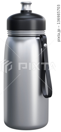 Silver Sport Water Bottle 3D Illustration 136985703