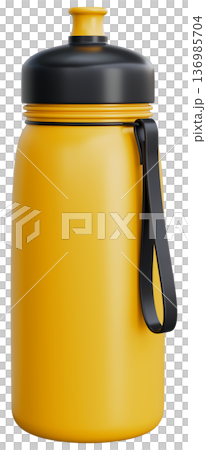 Yellow Sport Water Bottle 3D Illustration Yellow Sport Water Bottle 3D Illustration 136985704
