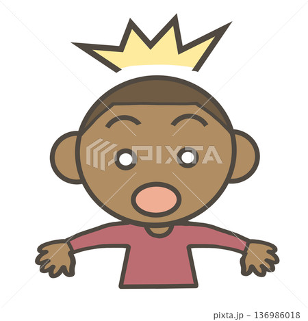 驚く黒人の男の子 136986018