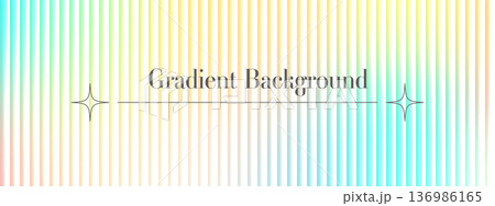 Pastel ribbed glass stripe background with soft gradient. Abstract futuristic vertical texture. 136986165