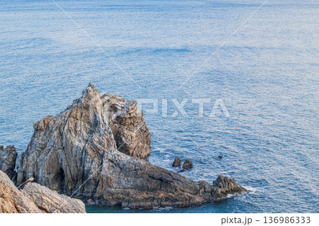 田原市の日出の石門周辺の風景(愛知県) 136986333