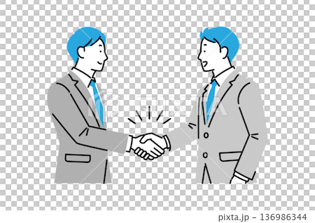 An illustration of two businessmen shaking hands An illustration of two businessmen shaking hands 136986344