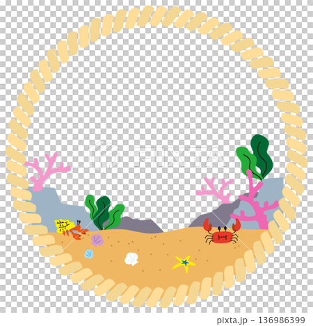 海底海洋背景插圖素材,包含螃蟹和寄居蟹 海底海洋背景插圖素材,包含螃蟹和寄居蟹 136986399