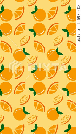 Citrus Slices and Whole Oranges Design 136986408