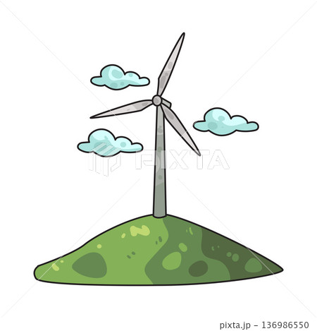 Illustration of Wind Turbine Illustration of Wind Turbine 136986550