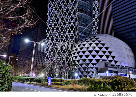 東京 新宿駅西口　モード学園コクーンタワー 夜景 136986576