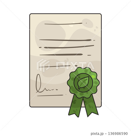 Illustration of Green Certification Illustration of Green Certification 136986590
