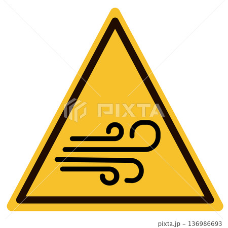 Wind warning alert icon. Wind warning sign. Promote safety with weather hazard alerts. 136986693
