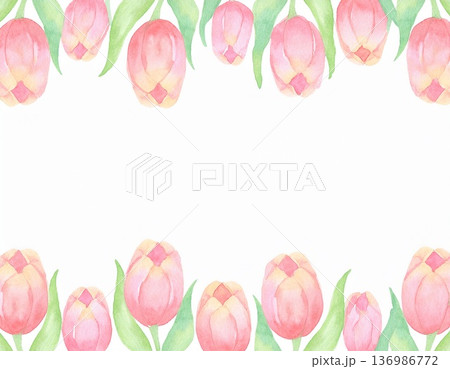 コピースペースのあるチューリップの背景 136986772
