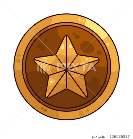 Illustration of Star Badge Illustration of Star Badge 136986857