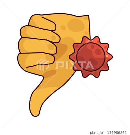 Illustration of Thumbs Down 136986863