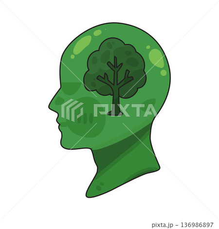 Illustration of Green Mind 136986897