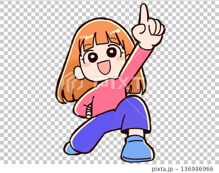 一個女孩擺出舞蹈姿勢 一個女孩擺出舞蹈姿勢 136986966