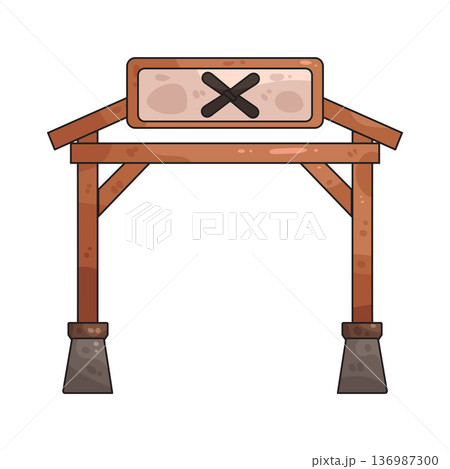 Illustration of Ski Entrance Illustration of Ski Entrance 136987300