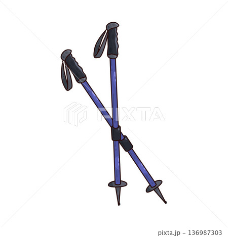 Illustration of Ski Poles 136987303