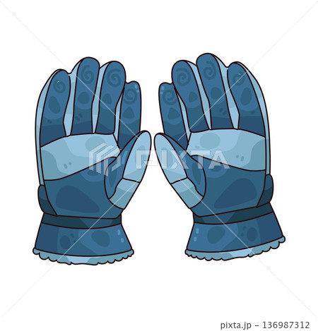 Illustration of Ski Gloves 136987312