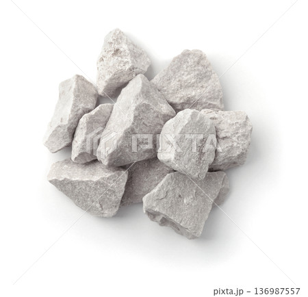 Top view of crushed  marble stones 136987557