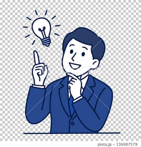 一位男員工想出了一個高效率的工作方法 一位男員工想出了一個高效率的工作方法 136987579