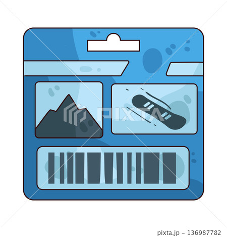 Illustration of Ski Pass Illustration of Ski Pass 136987782