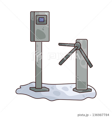 Illustration of Ski Entry Gate 136987784