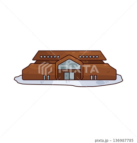 Illustration of Ski Lodge 136987785