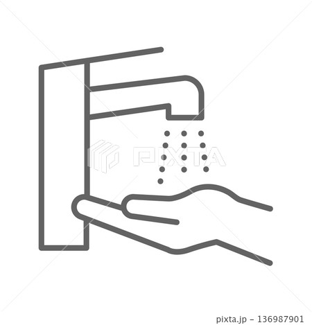 hand washing icon. Line vector icon on white background. High quality design element. Vector icon 136987901