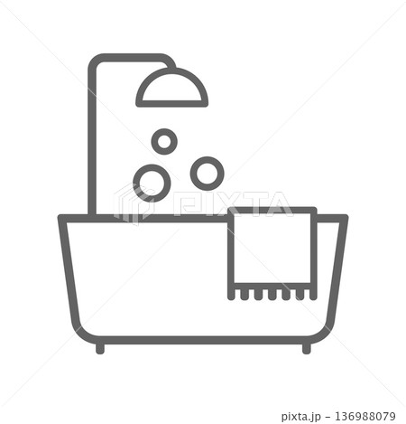 Bathtub icon. Line vector icon on white background. High quality design element. Vector icon Bathtub icon. Line vector icon on white background. High quality design element. Vector icon 136988079