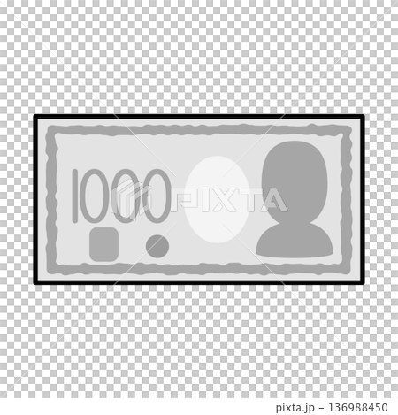 シンプルでかわいいお札・紙幣のイラスト 136988450