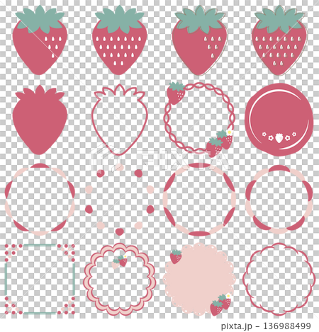 No text Cute strawberry frame set Decorative material Strawberry picking Spring outing Sweets fair 01 No text Cute strawberry frame set Decorative material Strawberry picking Spring outing Sweets fair 01 136988499