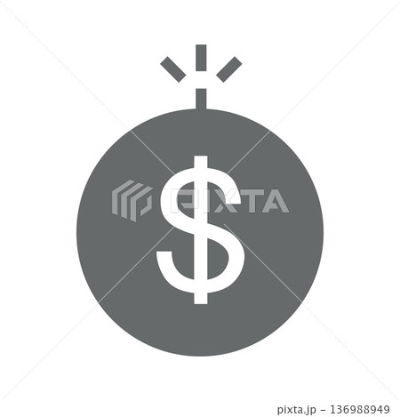 exchange rate bomb icon.  High quality design element. Vector icon 136988949