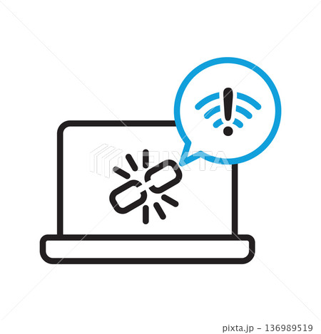 Communication failure icon. line vector icon on white background. high quality design element. editable linear style stroke. vector icon. 136989519