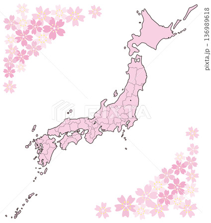 桜と日本列島 桜と日本列島 136989618