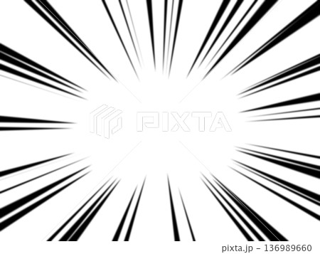 集中線18 （ぼかし/黒色） 背景素材 136989660