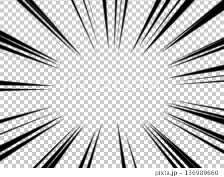 集中線18 （ぼかし/黒色） 背景素材 136989660