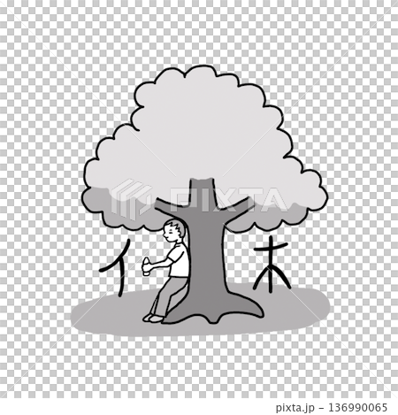 会意文字「休」 会意文字「休」 136990065