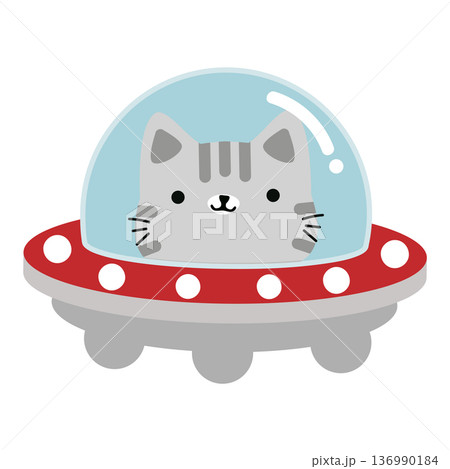 Cute Cat In Spaceship Illustration Cute Cat In Spaceship Illustration 136990184