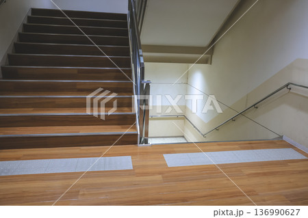 Metal Handrails And Ramp In Modern Building Hallway Nov 26 2025 Metal Handrails And Ramp In Modern Building Hallway Nov 26 2025 136990627