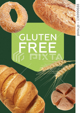Enjoying fresh gluten free bread for a happy Easter gathering with family and friends Enjoying fresh gluten free bread for a happy Easter gathering with family and friends 136990688
