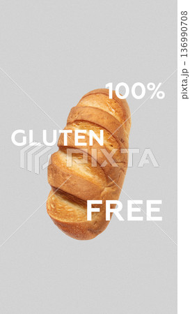 Enjoying gluten free bread during happy Easter celebrations with family and friends 136990708