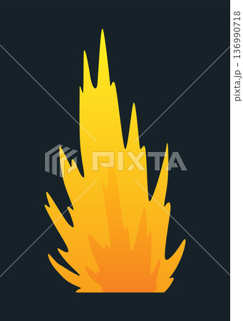 Explosion animation. Animation for game of the explosion effect. Cartoon animation for game. Exploding effect. Hand drawn vector illustration 136990718