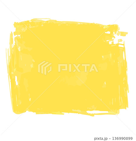 筆のかすれ、筆の質感があるイラスト。黄色のグランジ背景。見出しのベクター素材。 136990899