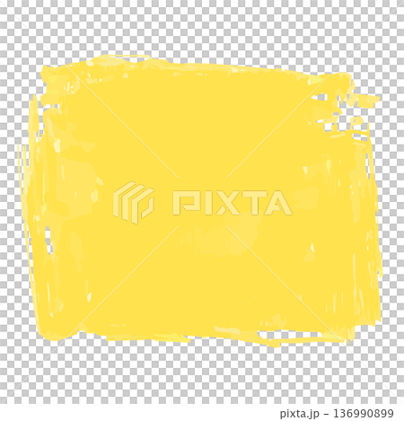 筆のかすれ、筆の質感があるイラスト。黄色のグランジ背景。見出しのベクター素材。 136990899