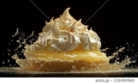 Luscious Lemon Meringue Dessert   Creamy  Tangy  and Visually Captivating for Commercial Food 136990960