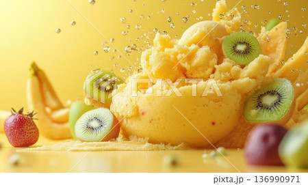 Vibrant Fruit Sorbet Delight A Refreshing Tropical Indulgence for Any Occasion Vibrant Fruit Sorbet Delight A Refreshing Tropical Indulgence for Any Occasion 136990971