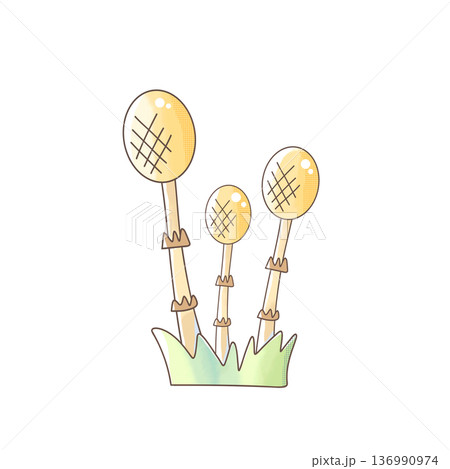 可愛い水彩風のつくしのイラスト 136990974