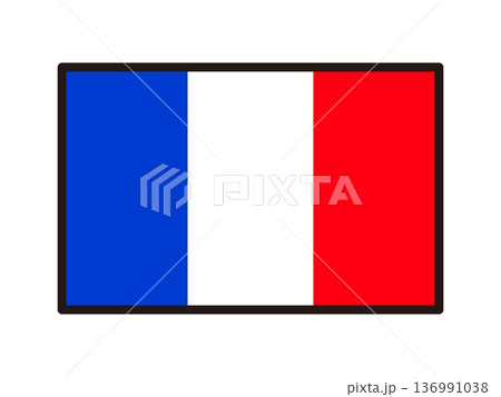 カッコいいフランスの国旗のイラスト素材 136991038